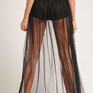 Sheer maxi skirt with built in shorts